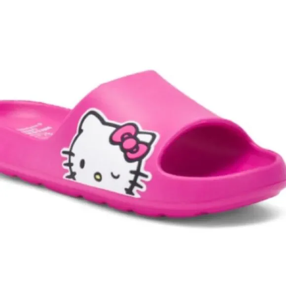 Hello Kitty Child Fuchsia Pink Side Wink Rubber Slides