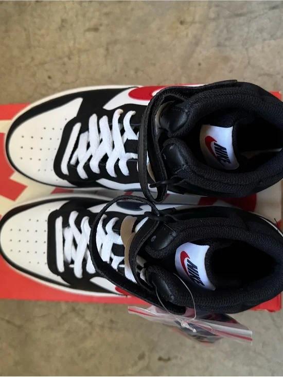 Nike Black White and Red High-Top Sneakers