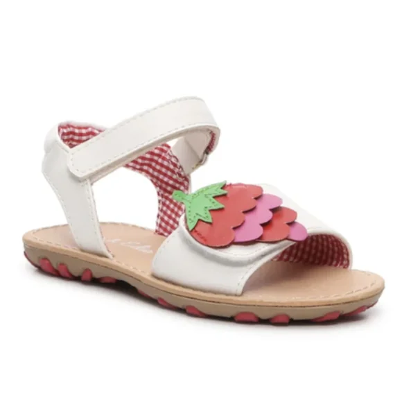 NIB Olive & Edie Lil' Sweetie Sandal Strawberry Appliqué Shoe Size 7T