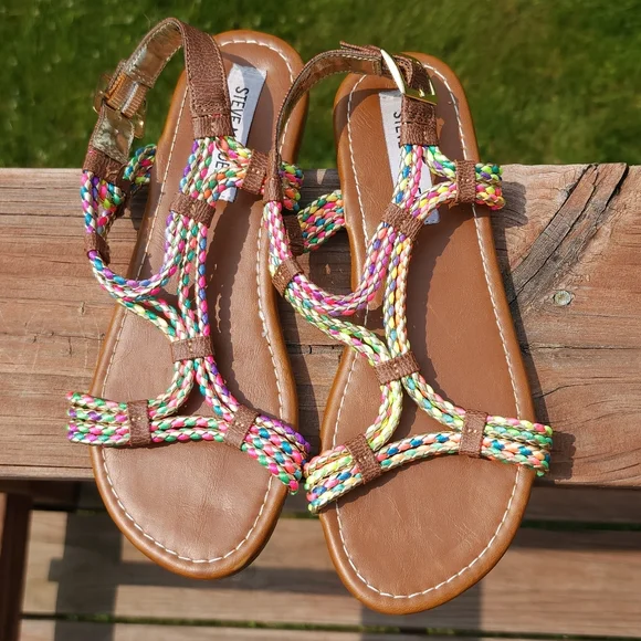 Steve Madden colorful gladiator sandals flats 4