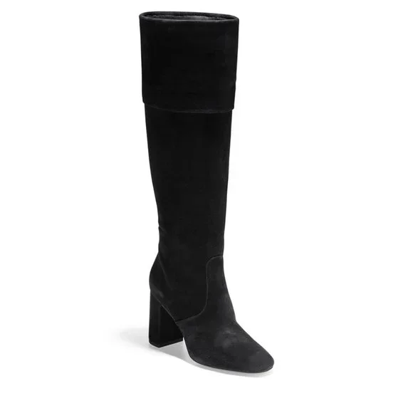 NWT Size 7.5 Cole Haan Black Tess Suede Cuff Boot