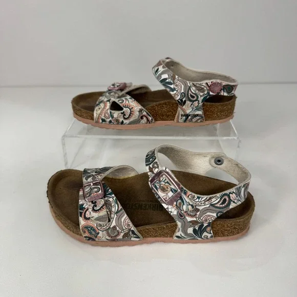 Birkenstock Rio Boys Paisley Floral Cork Footbed Sandals Size 29 EU 11-11.5 US