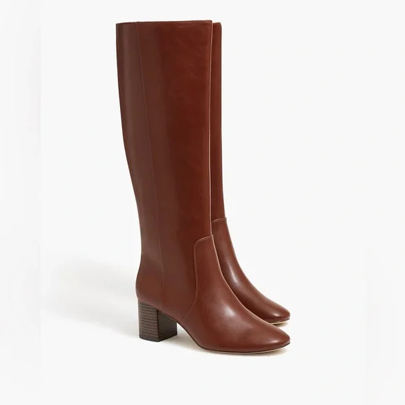 J. Crew Knee-High Heeled Boots Roasted Cocoa - New with Box