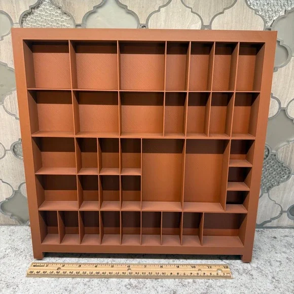 Trinket Shelf Tray Display 1:12 Brown Miniatures Dollhouse Minis 13.5