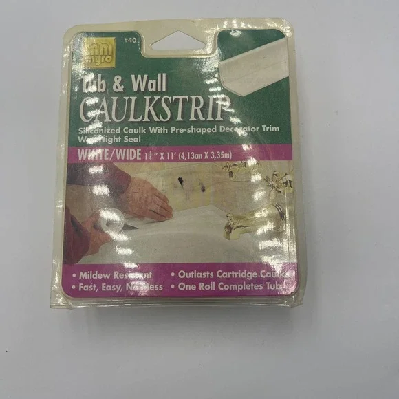 Aim Myro Tub & Wall Caulk Strip White 1 1/4