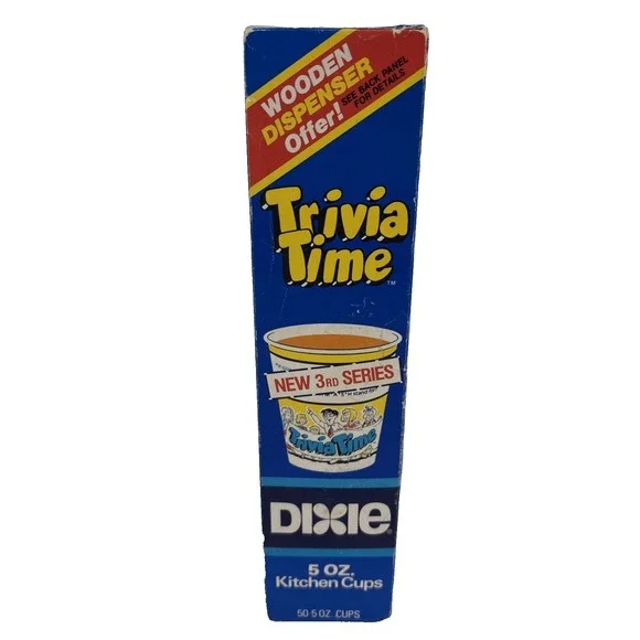 Vintage Trivia Time Dixie 5oz Kitchen Cups NEW 3rd Series 50 Count Sealed NOS