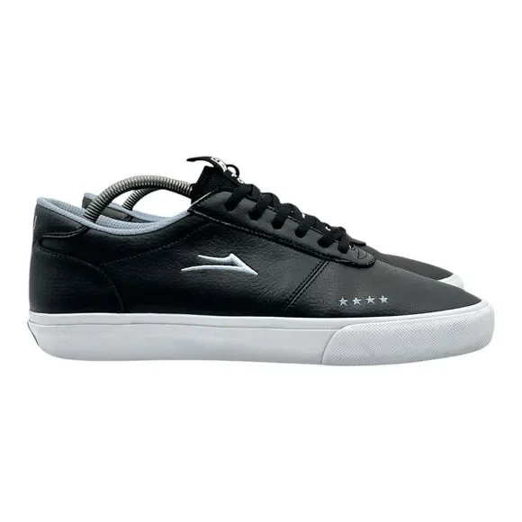Lakai Manchester Mens Size 10 Black Leather‎ Shoes Skate Sneakers 4 Star Logo