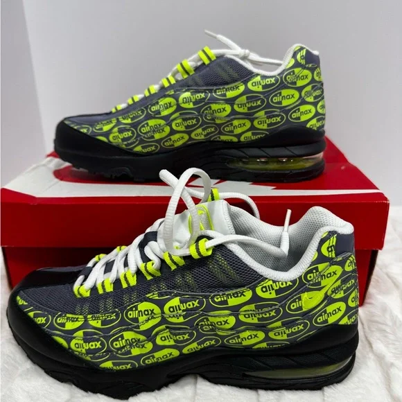 Nike Kids Air Max Sneakers Gray and Neon Yellow