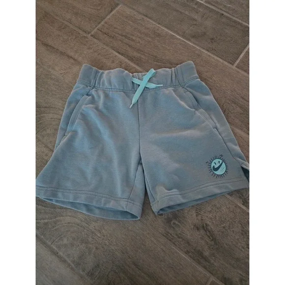 Nike Sun Club Shorts Kids Size Large Blue Smile Logo Activewear Casual‎ Sweats