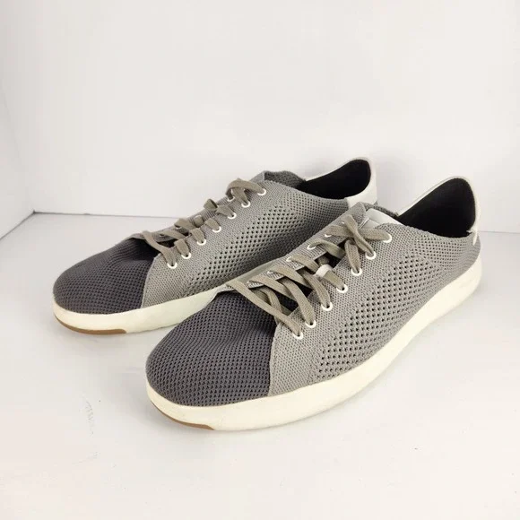 Cole Haan Men's Grand Pro Comfortable Mesh Lace-up Gray/White Sneakers Size 13M