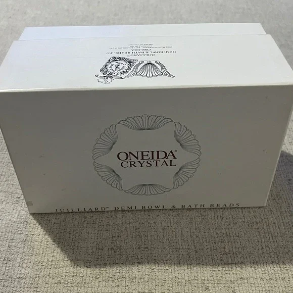 Oneida Crystal‎ Vintage Juilliard Demi Bowl and Bath Beads Gift Set New in Box