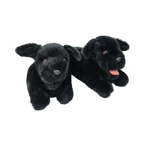 Black Lab Puppy‎ Dog Slippers Cozy Plush Warm Lounge Wear Size Medium 7-8