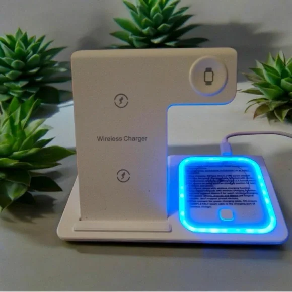 Wireless Charger Stand with Blue LED Light