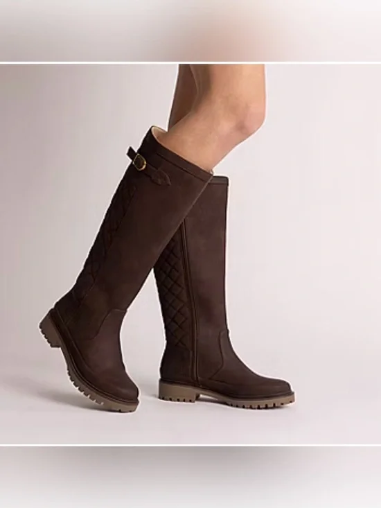 Zemmie Journee Collection Women's Tall Quilted Shaft Brown Riding Boots Size 6.5