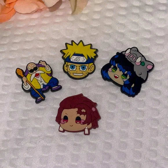 4 Pins for Clogs, Charm, Plugs, new, Dragon Ballz Dragon Slayer Anime