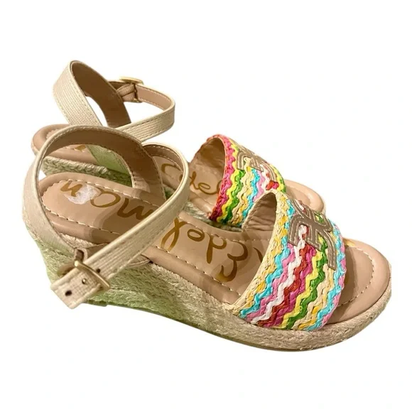 Sam Edelman Kids Lucia Band Espadrille Wedge Sandals – Multicolor – Size 2 – NWT
