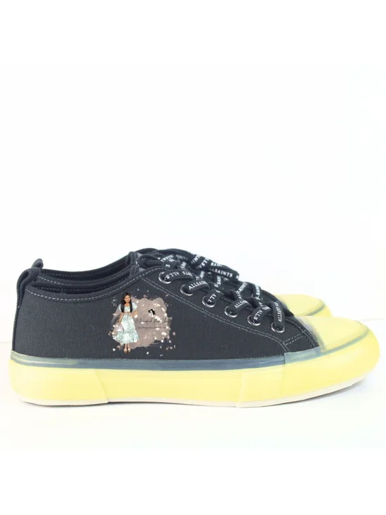 All Saints Jaxon Low Top Canvas Men Sneakers Black Size 9- 0126