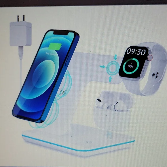 HP! Waitiee 3 in 1 wireless charger iPhone iWatch AirPods 1 & 2 Pro 15W Fast…New