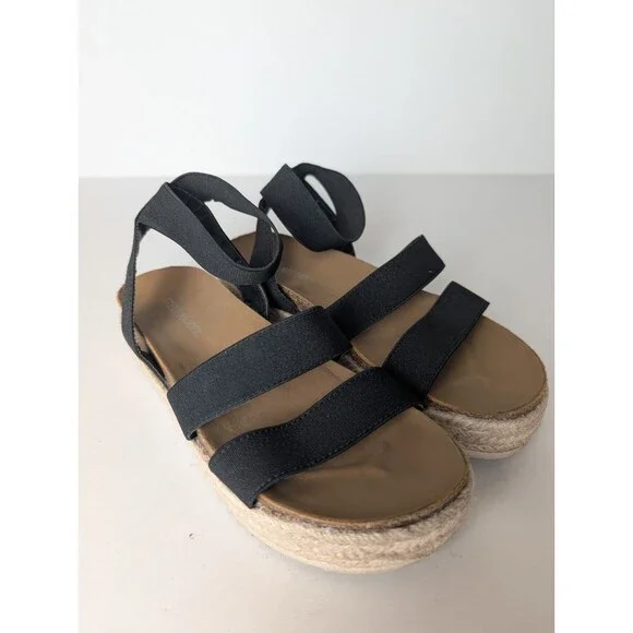Girl's Steve Madden Kids' Jkimmie Black Platform Sandal Espadrille Summer Size 3