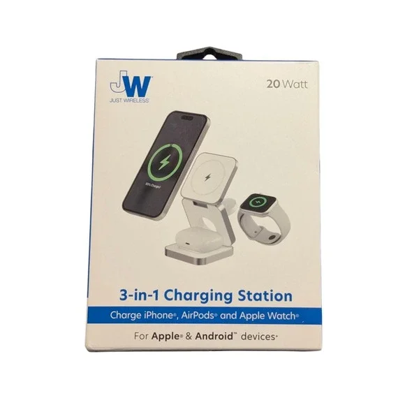 Bb.OB Just Wireless‎ 3-in-1 Magnetic Collapsible Wireless Charger - White
