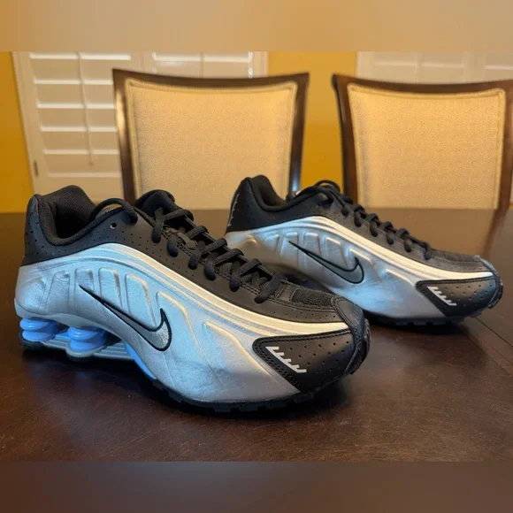New Nike Shox R4 Silver Black Sneaker Shoes Size US 12