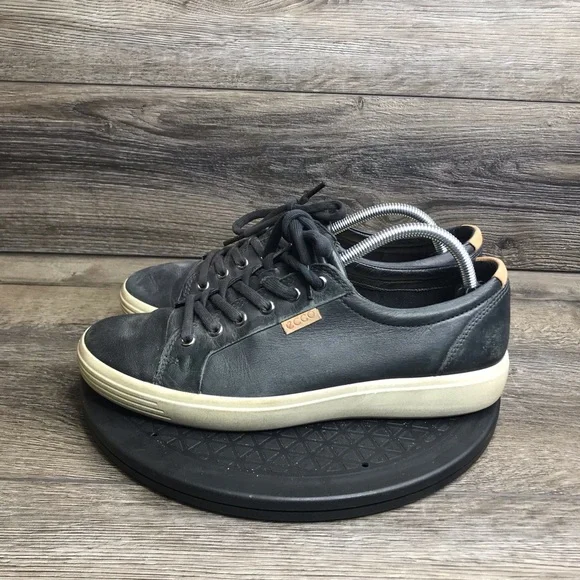 ECCO Soft 7 Casual Leather Shoes Black White Men’s Size 8