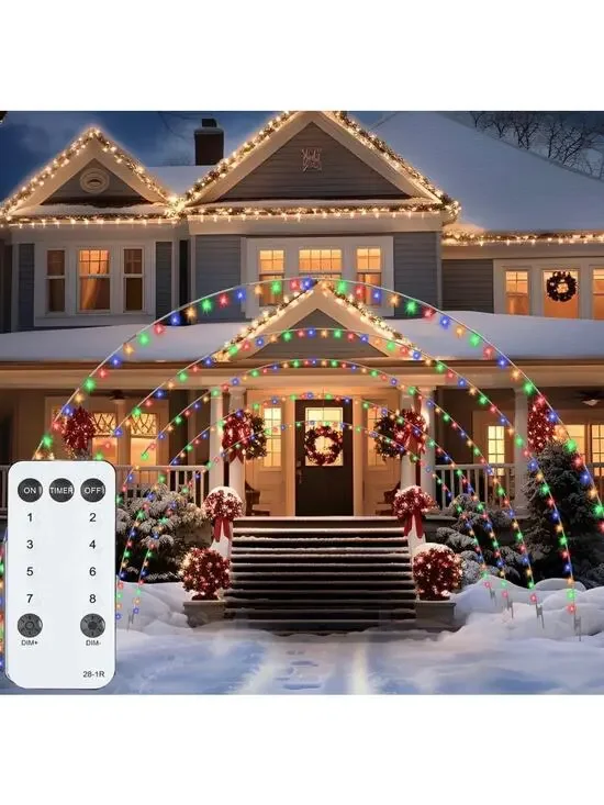 Christmas Archway Lights Outdoor 3 Pack,300Leds Mulit-Color Christmas Light Arch