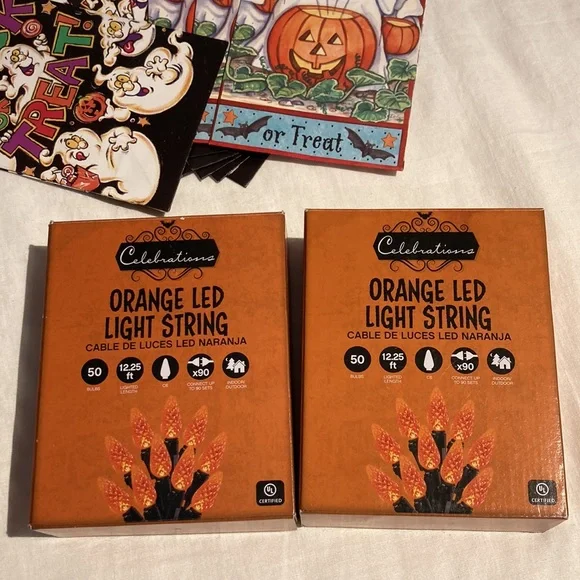 Halloween bundle led orange lights trick or treat  10 bags and more