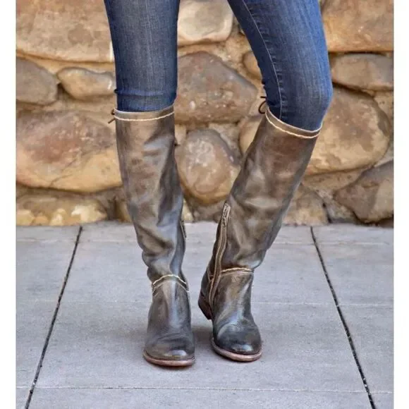 BEDSTU Manchester Womens Taupe Rustic Mason Riding Boot 10
