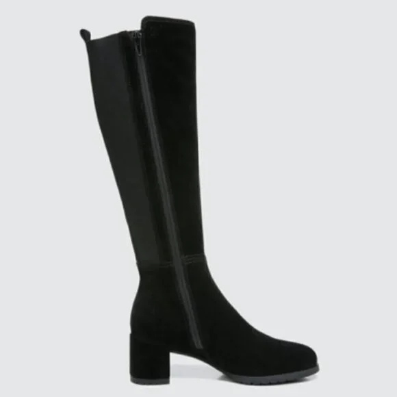 NATURALIZER Brent High Shaft Boots Women's Shoes In Black Suede