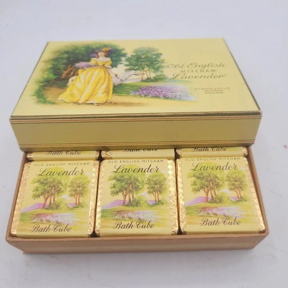 Vintage Mitcham Lavender Bath Toilet Soap and Bath Cubes New In Box‎