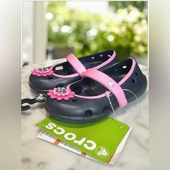NWT CROCS Toddler Baby Mary Jane  Keeley Springtime  Sandals Size C 6