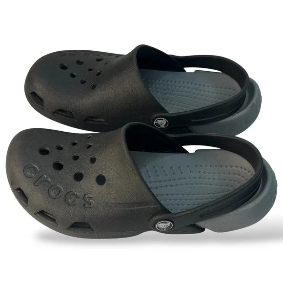 Crocs Kids Duet Sport Clogs Black Grey Dual Density  size junior3