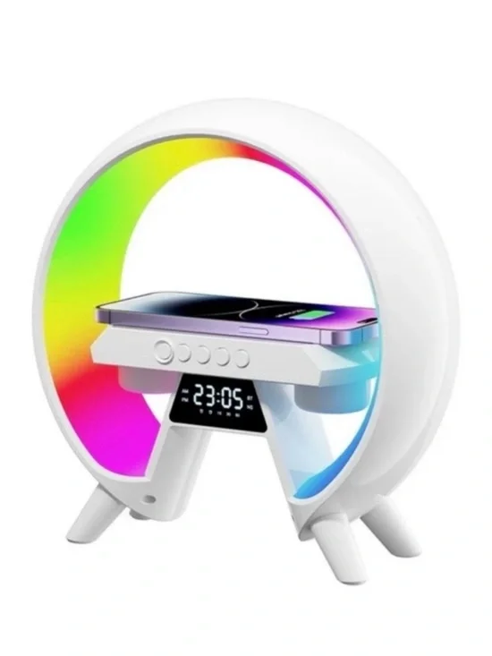 🆕- Led Wireless Charging Speaker/Lamp, Alarm Clock, Sound Machine, Light Modes