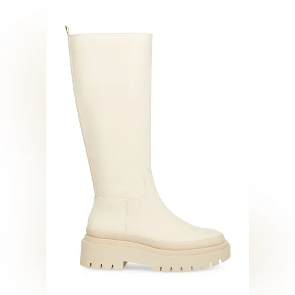 STEVE MADDEN Macall Platform Women’s Knee-High Mid Calf Boot in Bone size 7.5