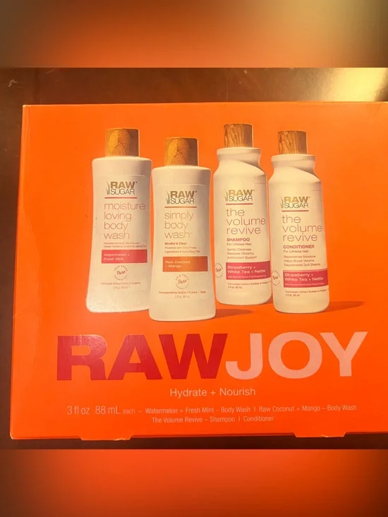 Raw Sugar 'Raw Joy' Bath & Body Gift Set 3oz New
