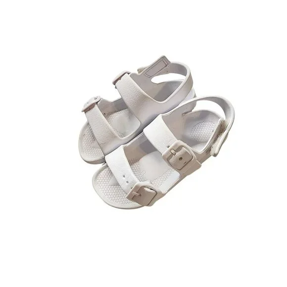 Harper Canyon White Double-Buckle Sandals For Kids Size 11 Adjustable Straps