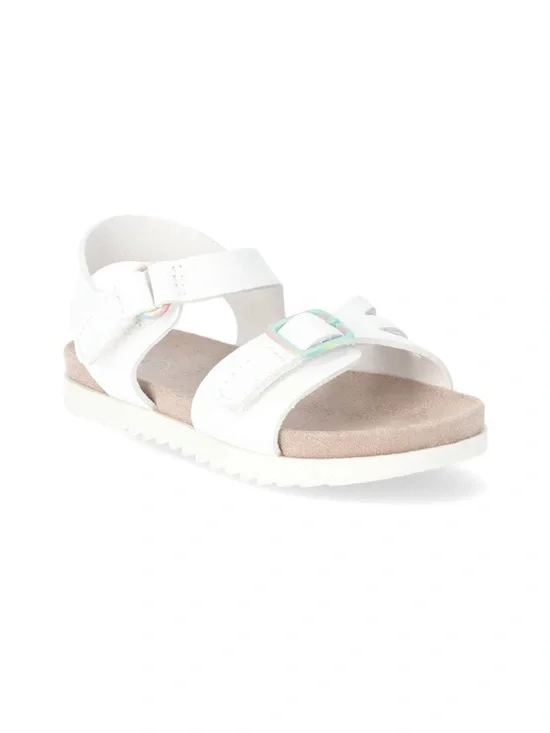 ❤️FINAL PRICE❤️NWT. WONDER NATION Kids White Buckle Strap Sandals