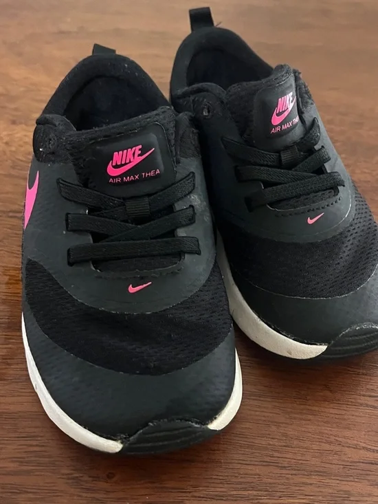 Nike Kids Black and Pink Air Max Thea Sneakers