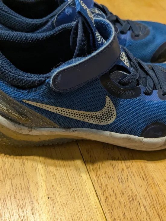 Nike Kids Blue Athletic Sneakers with Hook-and-Loop Strap
