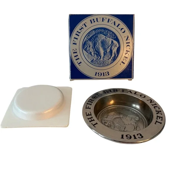 Vintage Buffalo Nickel Soap‎ Dish 1913 Design w/ Unused Soap James E Fraser Box