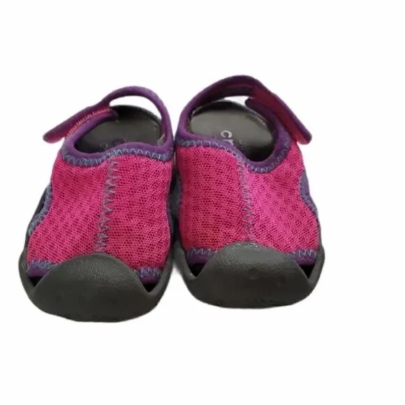Crocs Pink & Gray Swiftwater Pool Slides Sandals
