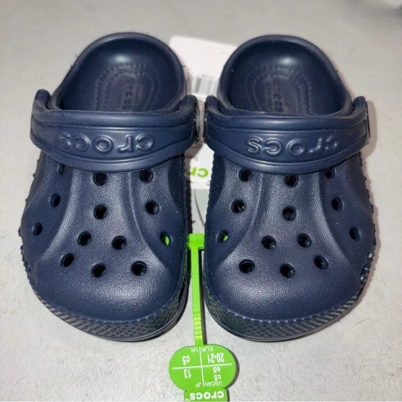 NEW Crocs Navy Blue Toddler Baya Clogs Shoes Slip Ons size 5