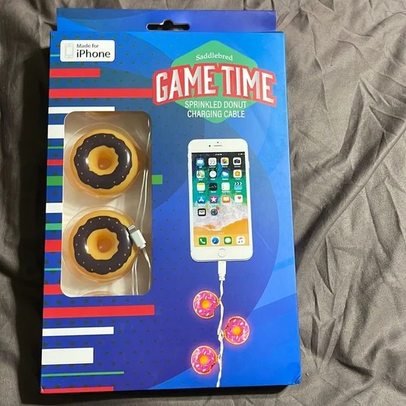 New Gametime Sprinkled Donut iPhone Charging Cable