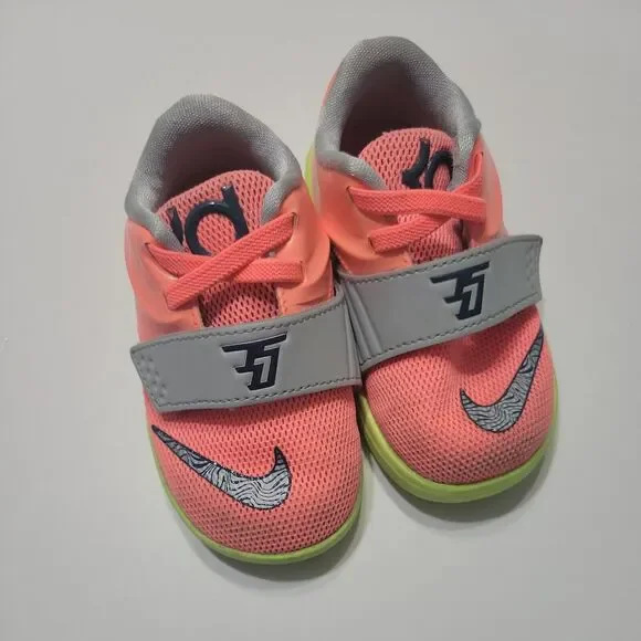 Nike Flex Girls 5 Child Sneakers Lace Up Hook Loop‎