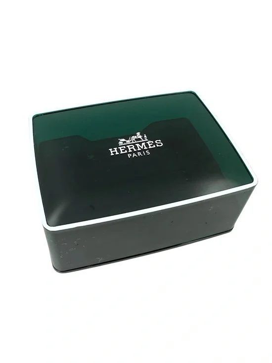 Hermes Paris Soap Box Green White Travel Luxury Display Storage BOX ONLY