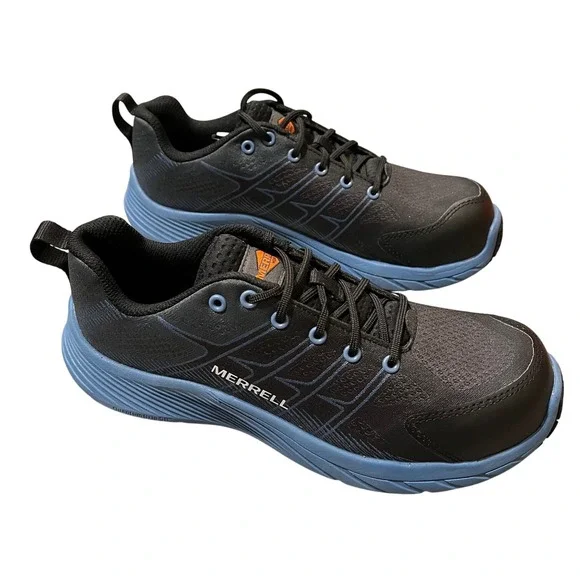 Merrell Moab Flight Carbon Fiber Safety‎ Toe Work Shoes Black Blue Men's 7.5 M
