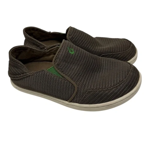 Olukai Brown Kids Mesh Nohea Slip On Shoes Kids Sz 13