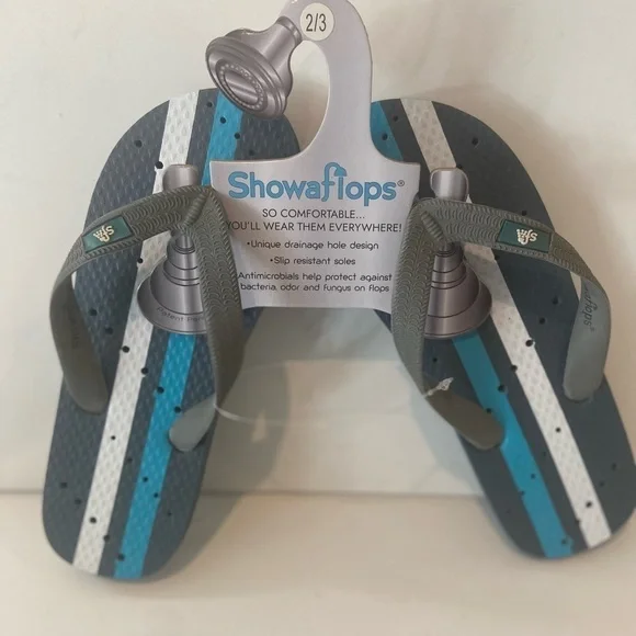 Showaflops~NWT~Kids Unisex Flip-Flop~Antimicrobial~Slip Resistant~Size 2/3
