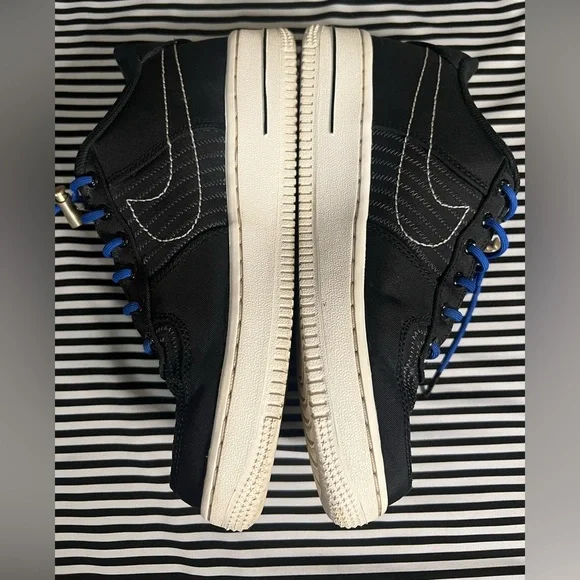 Nike Air Force 1 Black and Blue Sneakers